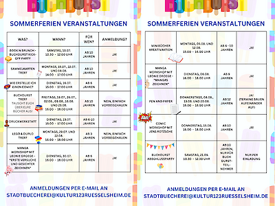 Veranstaltungsübersicht Buchdurst Sommerleseclub